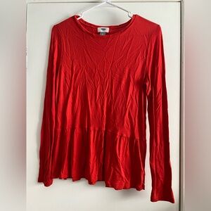 Red Long Sleeve Top